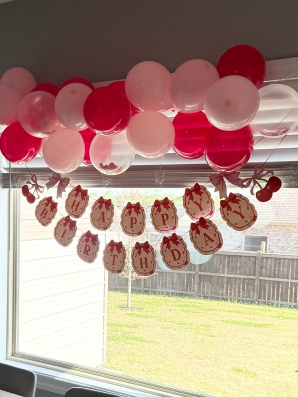 Red and Pink Happy Birthday Banner - Party Decoration